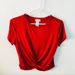 Red Tie-up Crop Top!